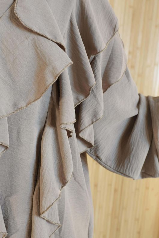 Stevie Ruffle Blouse Camel